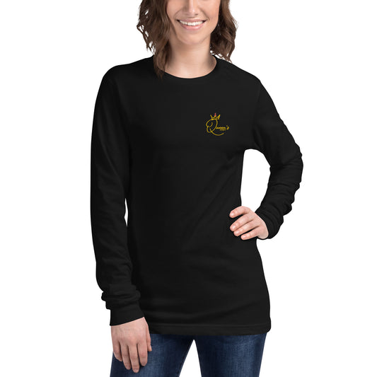 QC Unisex Bow Down Cancer Long Sleeve T-Shirt w/ Embroidered Logo -HOT ITEM!