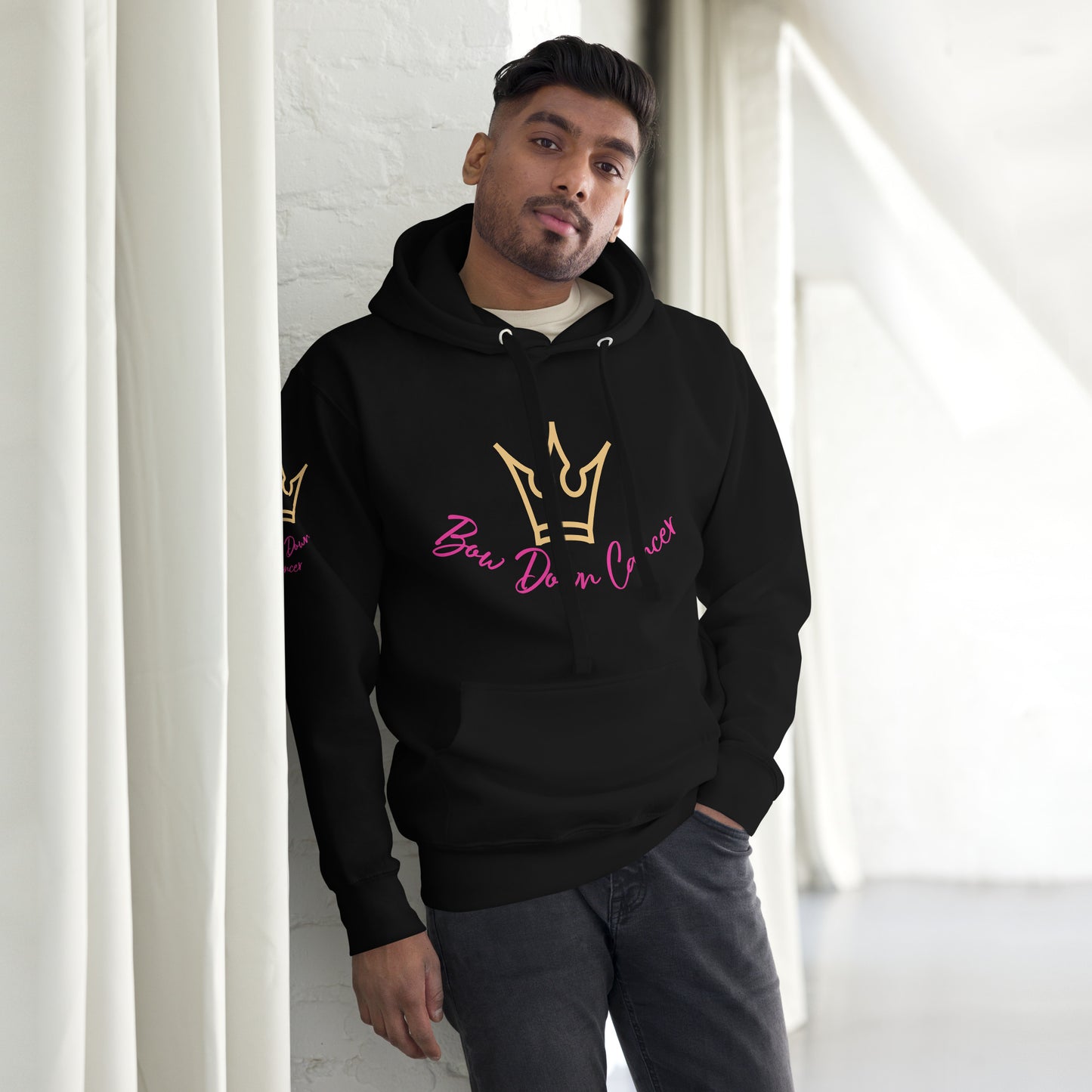 QC Bow Down Cancer Unisex Pullover Hoodie -HOT ITEM!