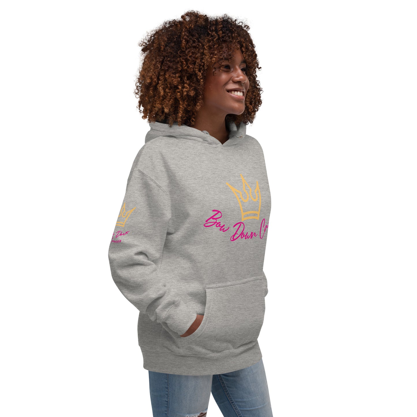 QC Bow Down Cancer Unisex Pullover Hoodie -HOT ITEM!