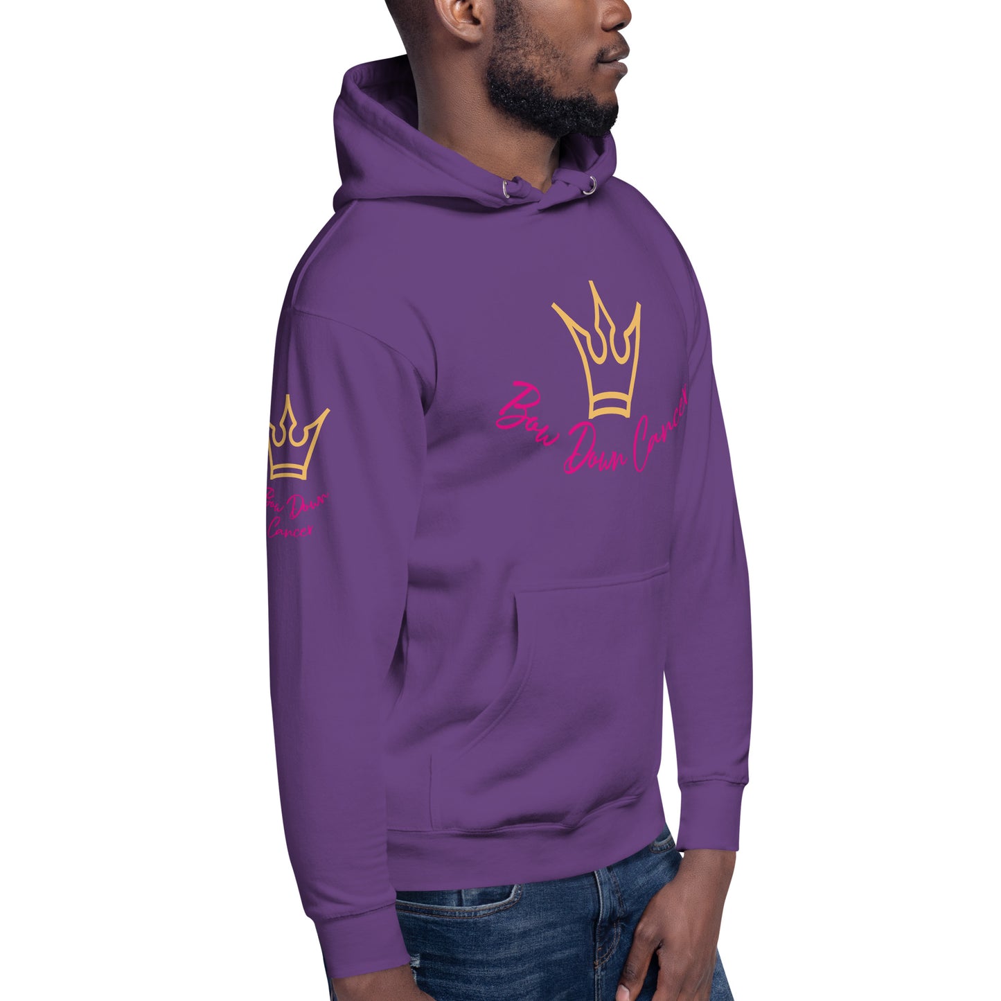 QC Bow Down Cancer Unisex Pullover Hoodie -HOT ITEM!
