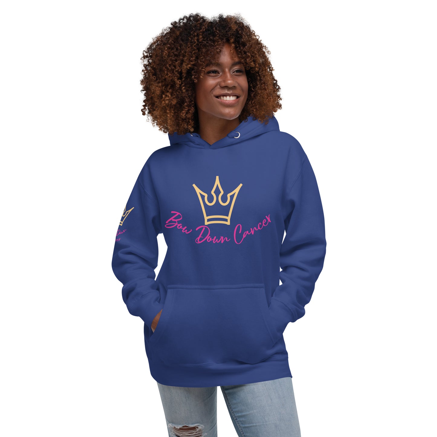 QC Bow Down Cancer Unisex Pullover Hoodie -HOT ITEM!