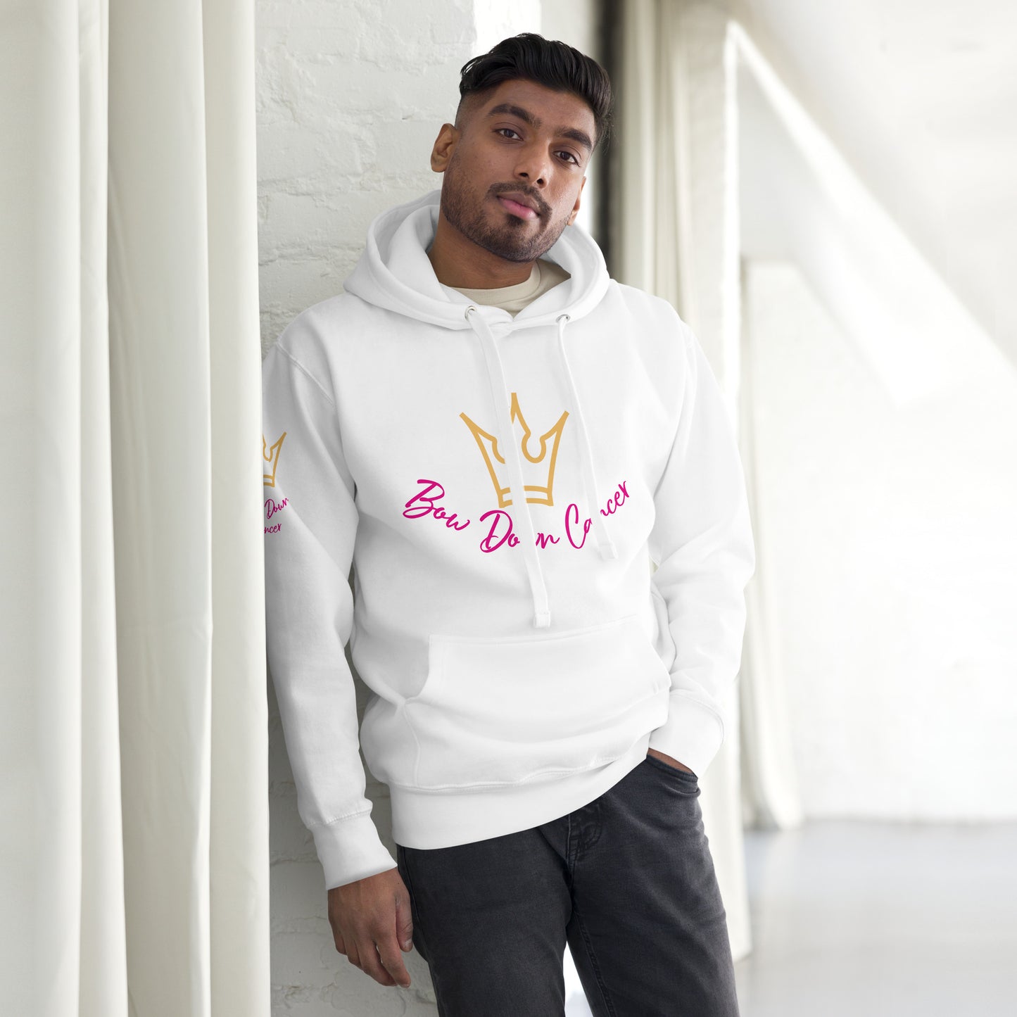 QC Bow Down Cancer Unisex Pullover Hoodie -HOT ITEM!